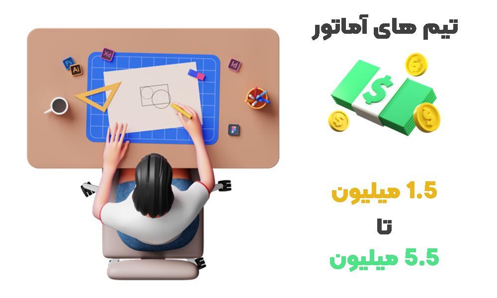 قیمت طراحی لوگو+ تخمین تعرفه طراحی 7 تیم های آماتور یا نیمه حرفه ای لوگو